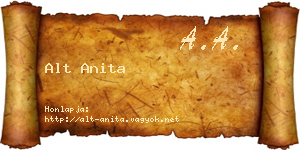 Alt Anita névjegykártya