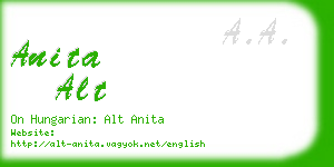 anita alt business card